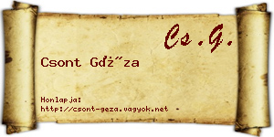 Csont Géza névjegykártya