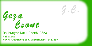 geza csont business card