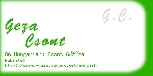 geza csont business card